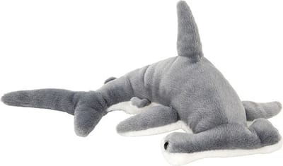 Nature Planet pluche hamerhaai knuffel - 42 cm - grijs - haaien knuffels - zeedieren