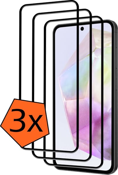 Screenprotector - 3 Stuks - Geschikt voor Samsung Galaxy A35 - Full Cover - Gehard Glas - Beschermglas - Tempered Glass - Screen Protector