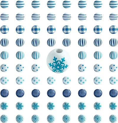 80 Stuks Houten Kerstbeads in Sneeuwvlokvorm voor Creatief Handwerk, Sieraden Maken en Feestdecoratie (10 Stijlen)