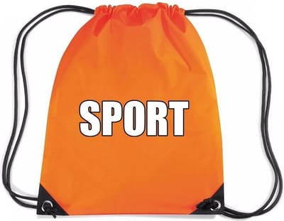 Nylon sport gymtasje/ sporttasje/ zwemtasje - oranje - jongens en meisjes