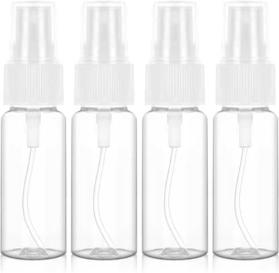 TOVBMUP Kleine sprayfles - Heldere verstuiverfles - Verstuiversprayfles - Reisverstuiver - Kleine plastic verstuiver parfumverstuiver - Geschikt voor parfum, hydroalcoholisch - 4 stuks - 20 ml