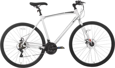 Racefiets – Voor heren en dames – Lichtgewicht aluminium, 14 versnellingen – 71 cm wielen, zilver, maat M, geschikt voor stadswoon-werkverkeer en fitness