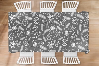 Kerst Tafelkleed - Kerstmis Decoratie - Tafellaken - Patronen - Kerstmis - Decoratie - 260x130 cm - Kerstmis Versiering - Tafeldecoratie Kerstmis - Kerstdecoratie tafel - Tafelversiering