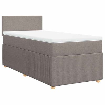 vidaXL - Boxspring - met - matras - stof - taupe - 100x200 - cm