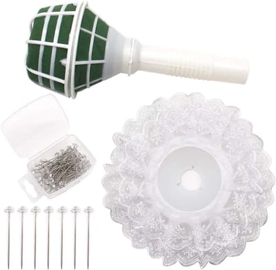 Plastic Bloemhouder voor Bruidsboeket - Decoratieve Handgreep met Floral Foam voor Bruiloft en Bloemarrangementen