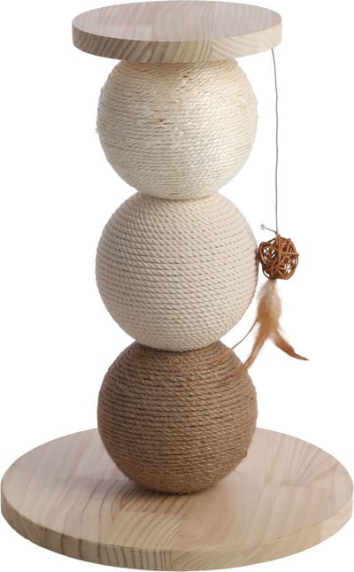 Flamingo - krabpaal Snowie - Beige - 34 x 34 x 47 cm - krabspeelgoed -