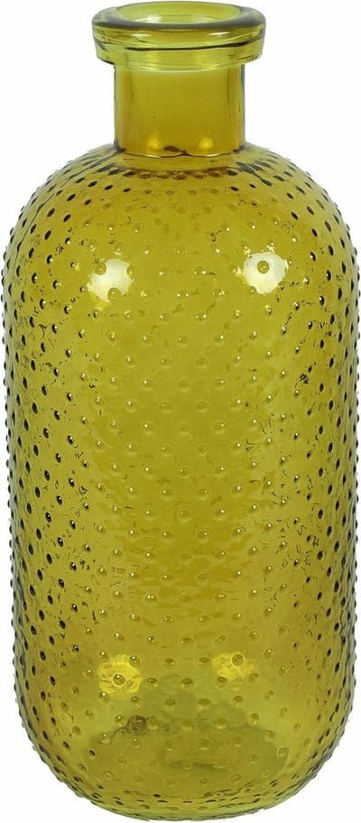 Countryfield Bloemenvaas Cactus Dots - geel transparant - glas - D11 x H24 cm - Vazen
