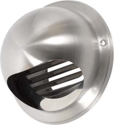 Plieger Bol Buitenrooster - ø100 mm - RVS