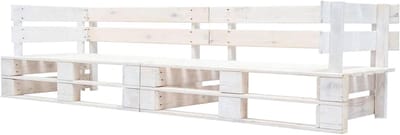 Palletbank Tuinbank - Houten Bank 2-zits - Buiten Ontspannen - Geïmpregneerd Grenenhout - 2-zits - Wit