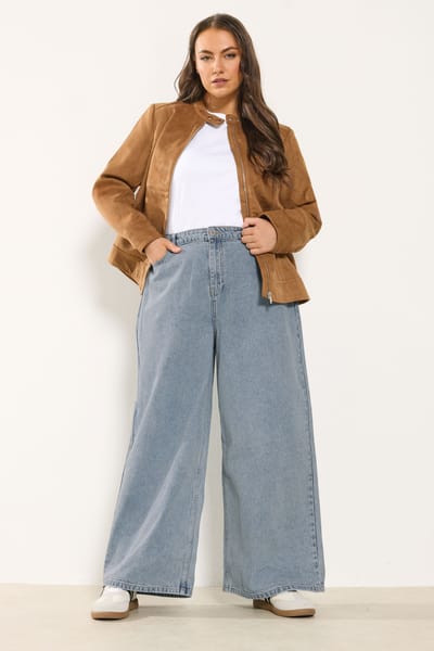 Yours Blauwe Palazzo Jeans Size 42