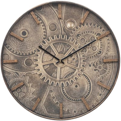 Atmosphera Wandklok / Muur klok Radarlove - Dia 50 cm - kunststof - bruin - keuken/kamer/kantoor