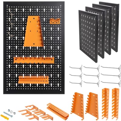 Wandgereedschapsorganizer 160x60cm met geperforeerde panelen en haken