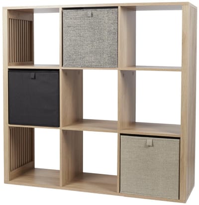 MISOU Klaus Wandkast - Open - Vakkenkast - met 9 Vakken - Hout - Opbergkast - Speelgoed - Boekenkast