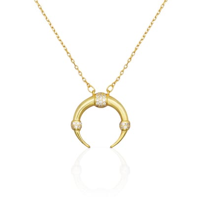Schitterende 14K Gold Plated Zilveren Halsketting met Maan