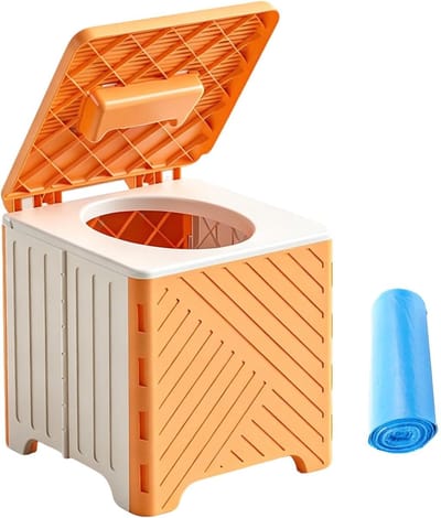 Draagbaar Potje - Reistoilet Kinderen - Zindelijkheidstraining Onderweg - Opvouwbaar & Lekdicht - Tot 70 kg - Oranje
