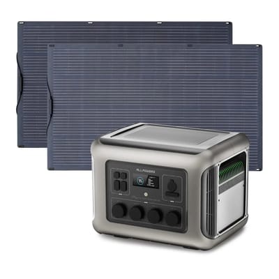 ALLPOWERS Zonnegeneratorset 2500W (R2500-V2 + SF200 200W flexibel zonnepaneel) - R2500-V2 + 2 stuks SF200 200W zonnepaneel