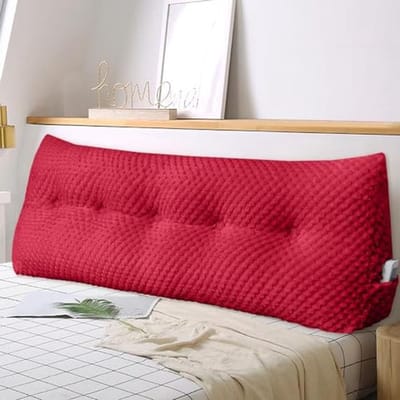 Zacht wigvormig kussen voor bed en bank - Comfortabel leeskussen met afneembare hoes - Perfect voor ondersteuning en ontspanning
