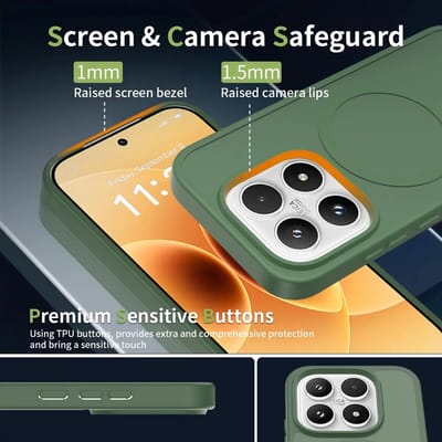 Hoesje voor Xiaomi 17 – Hybrid Back Cover - Compatible met MagSafe – Schokabsorberend TPU & Hard PC – Matte Semi Transparante Beschermhoes Groen