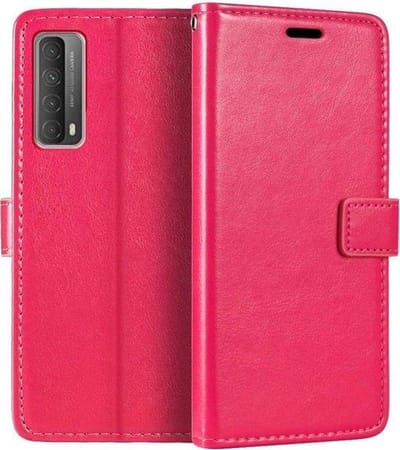 Bookcase Geschikt voor: Huawei P Smart 2021 - Roze - portemonnee hoesje