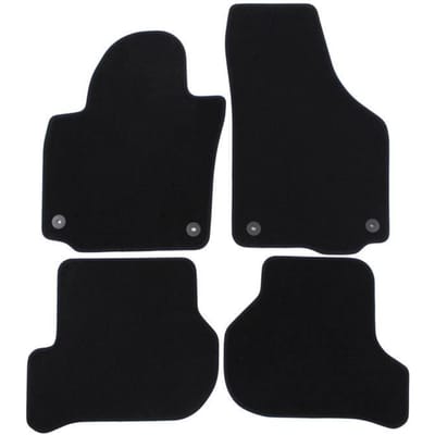 Tapis de sol - Skoda - Yeti - 4 pièces - Noir - Renforcé sous les pédales - Antidérapant