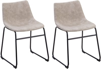 BATAVIA - Eetkamerstoel - Beige - Polyester