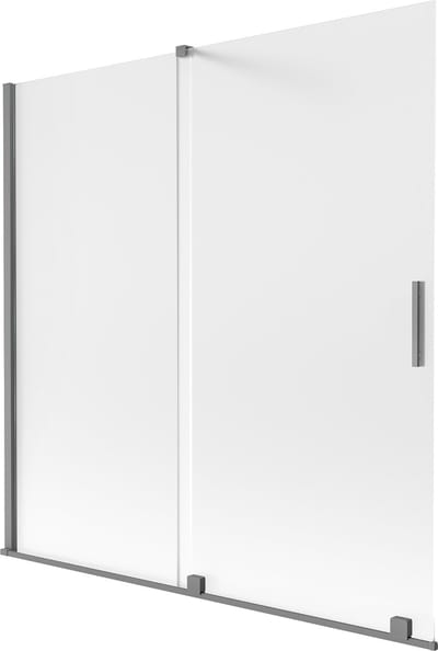 Mexen Velar badwand 2-vleugelig schuifbaar 160 x 150 cm, ijsglas, kanonmetaal - 896-160-000-31-95