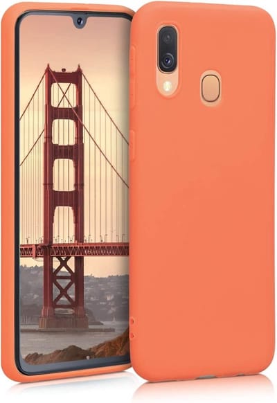 Hoesje Geschikt Voor Samsung Galaxy A20 Hoesje - Fluweelzachte Microvezel Siliconen Back Cover – Koraal