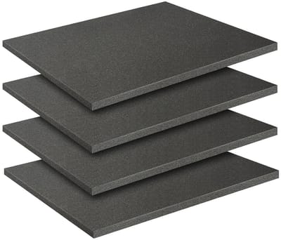 Set van 4 Polyurethaan Schuim Inserts 40 x 30 x 1 cm voor Camera, Tablet en Miniaturen Opslag
