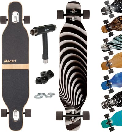 Compleet Longboard Drop Through Cruiser met Keramische Lagers - 106 cm Bamboe Maple