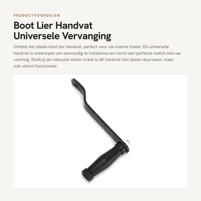 Dailygoods- Lierhandvat Universele Vervanging - Stalen Crank - ABS Handgreep - Duurzaam - Corrosiebestendig - Eenvoudige Installatie - Lierhendel