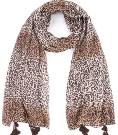 Sjaal panterprint bruin - Shawl leopard brown beige - cadeau - moeder dochter - viscose - 90x180