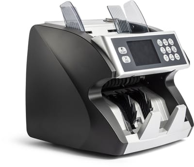Agellic Geldtelmachine - Biljettelmachine - Snelle Waardetelling van Ongesorteerde Biljetten - Meerdere Valuta’s - Tot 1.200 Biljetten/min - Menu EN/DE - 7-voudige Valsgeld Detector - Incl. Valsgeld Pen & Stofhoes