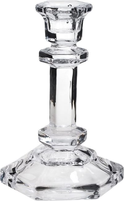 Concorde Kaarsen kandelaar - 9.5 x 14 cm - decoratief glas - dinerkaarsen standaard - houder