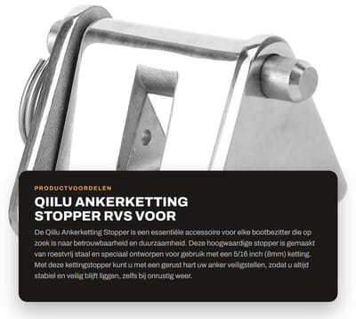 Dailygoods- Ankerkettingstopper Roestvrij Staal - Marine Stopper - Bootanker - 5/16 inch (8mm) Ketting - Duurzaam - Schokbestendig - Ankerstopper