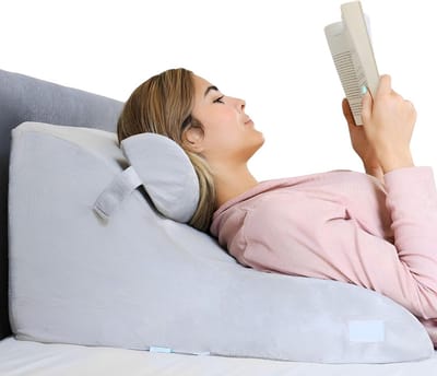 Leeskussen voor in Bed - Bookseat Ergonomisch - Rug en Nek Ondersteuning - Hoofdkussen