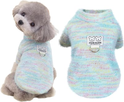 Honden- en Kattentrui voor Kleine Dieren - Gebreide, Zachte en Warme Jumper voor Comfort en Stijl (Blauw, M)