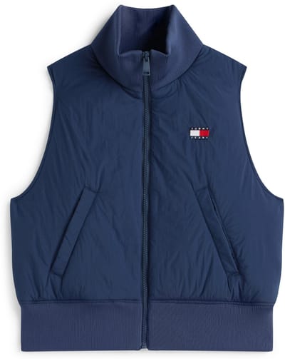 Tommy Jeans Jas Tjw High Neck Flag Vest Dw0dw22038 C1g Dark Night Navy Dames Maat - XS