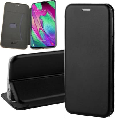 Hoesje geschikt voor Samsung Galaxy A40 - Book Case Kunstleer ThinShield Zwart