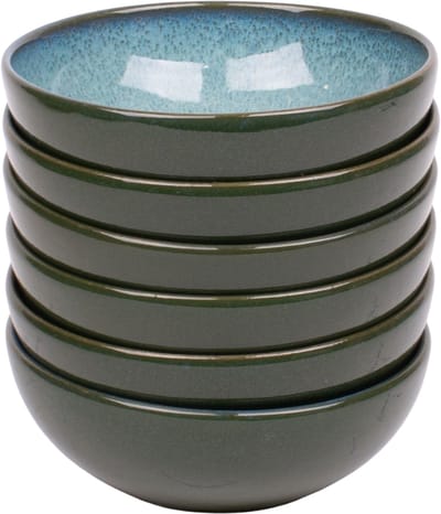 Set van 6 schaaltjes - 15,5 cm - Evora - groen - Portugees stoneware