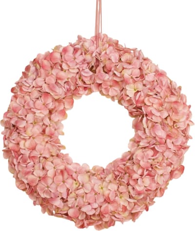 WinQ-Hortensia Krans Roze 50cm-kunstkrans-Krans voor op tafel of voordeur-tafelkrans