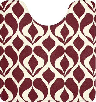 WC mat met uitsparing 55x60 cm - Antislip - Rood - Druppelpatroon - Grafisch - Toiletmat met uitsnijding - Vloermat - Douchemat - Toilet tapijt - Toiletmatten