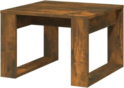 Bijzettafel Hout - Salontafel Hoektafel - Woonkamer Meubel - Vochtbestendig - 50x50x35 cm - Gerookt Eiken