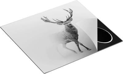 Chefcare Inductie Beschermer Hert - Zwart Wit - 60x50 cm - Afdekplaat Inductie - Kookplaat Beschermer - Inductie Mat