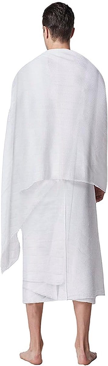 2-delige Ihram kleding voor Moslim mannen en jongens, ideaal voor de Hadj, Ramadan gebed en pelgrimstocht, inclusief shawl en Jubba Thobe