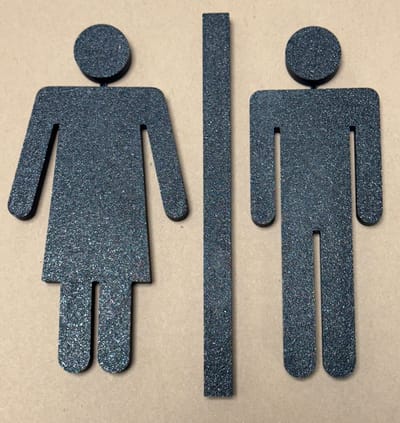 15 cm hoog | Deurbordje toilet Man en Vrouw | Bio plastic