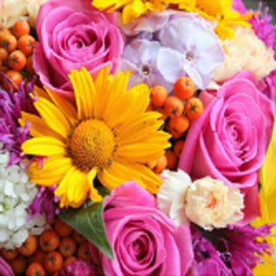 Diamond painting 25x25cm - bloemen ( ronde steentjes )