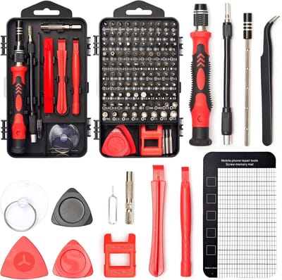 Precisie Schroevendraaierset Magnetisch - Brute Strength - 122 Delige - Universeel - Schroevendraaiers - Gereedschapset- Schroevendraaiers klein - Handgereedschap - Cadeau - Rood