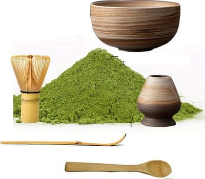 Livano Matcha Set - Starterkit - Klopper - Matcha Thee Set - Matcha Whisk - Bruin