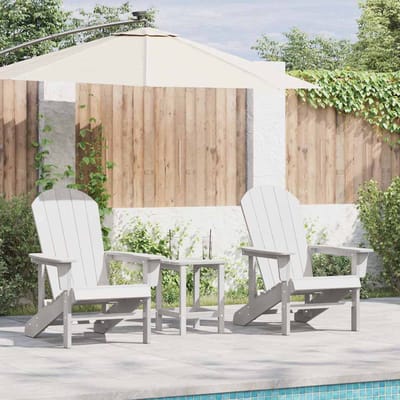vidaXL - Tuinstoel - 3 - st - Wit - Polyetheen