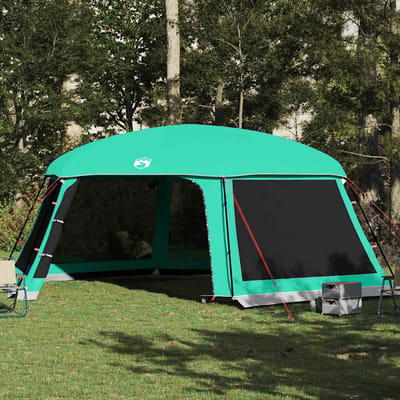 vidaXL - Zwembadtent - uitneembare - buiten- - gaaswanden - 670x590 - cm - zeegroen
